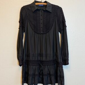 Boutique Nicole Japan Black Lace Silk Blend Dress M Whimshigoth Goth